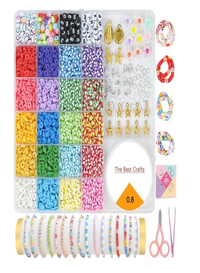 SRN ENTERPRISE Clay for Jewellery Making Kit, Kids Girls Macaron Color for Bracelet Making, Letter with Unicorn Pendants, Crystal Star Flower Hair Set for DIY Jewelry Crafts - Image 1